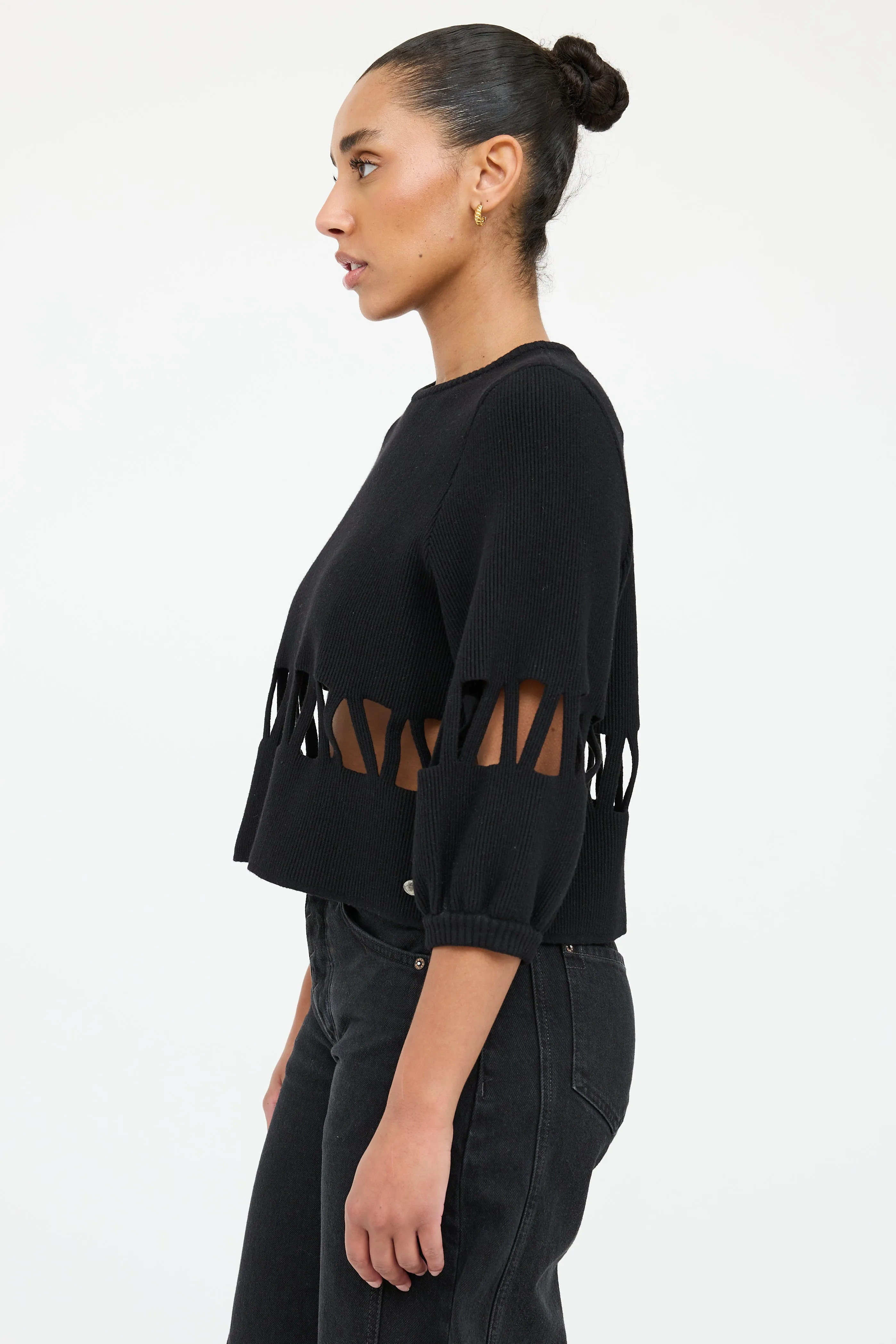 2017 Wool Knit Cut Out Sweater