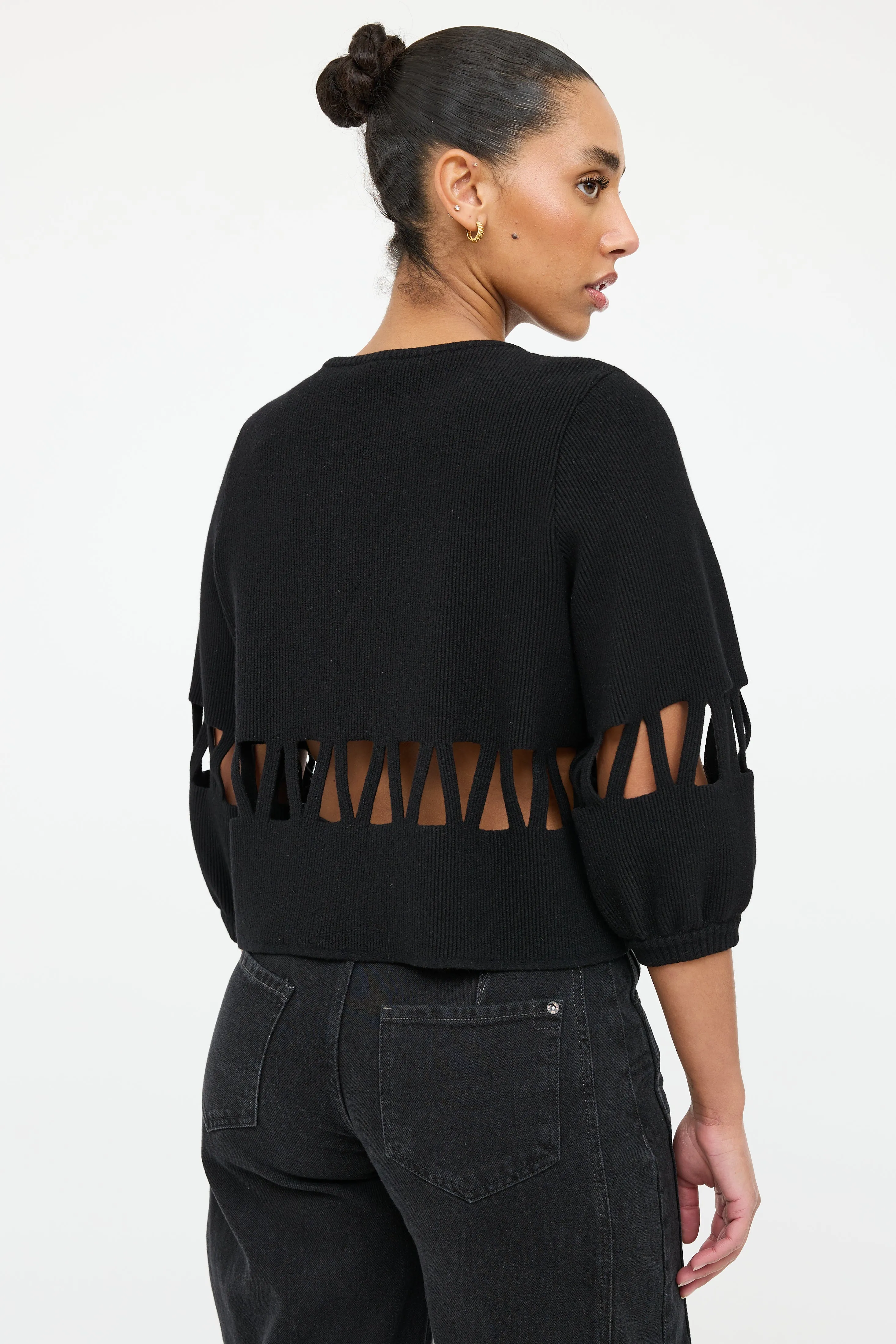 2017 Wool Knit Cut Out Sweater