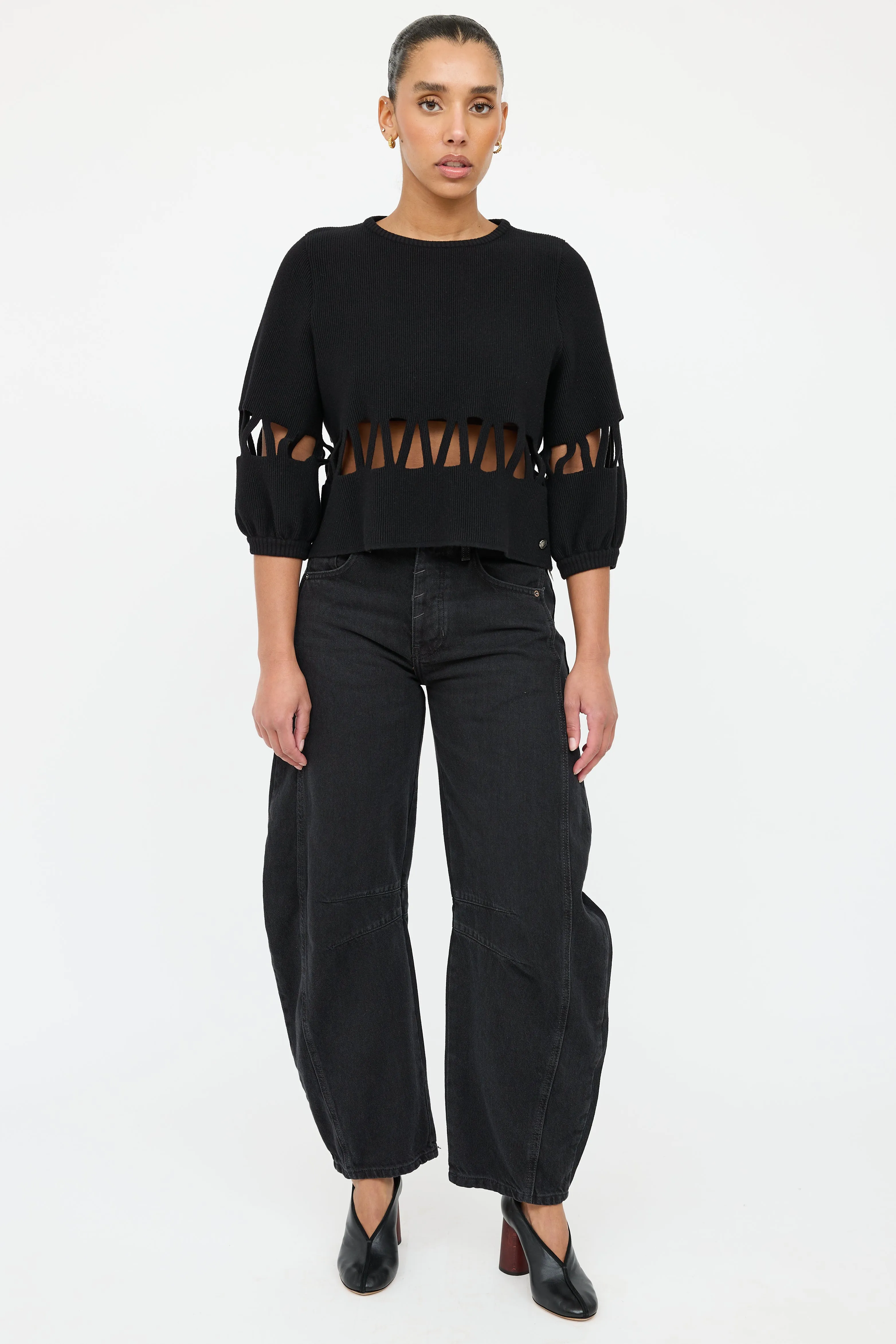2017 Wool Knit Cut Out Sweater