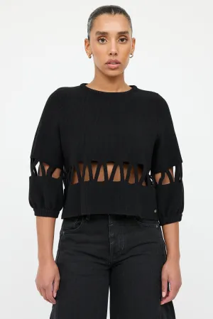 2017 Wool Knit Cut Out Sweater
