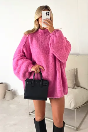 Adelaide pink oversized knit jumper