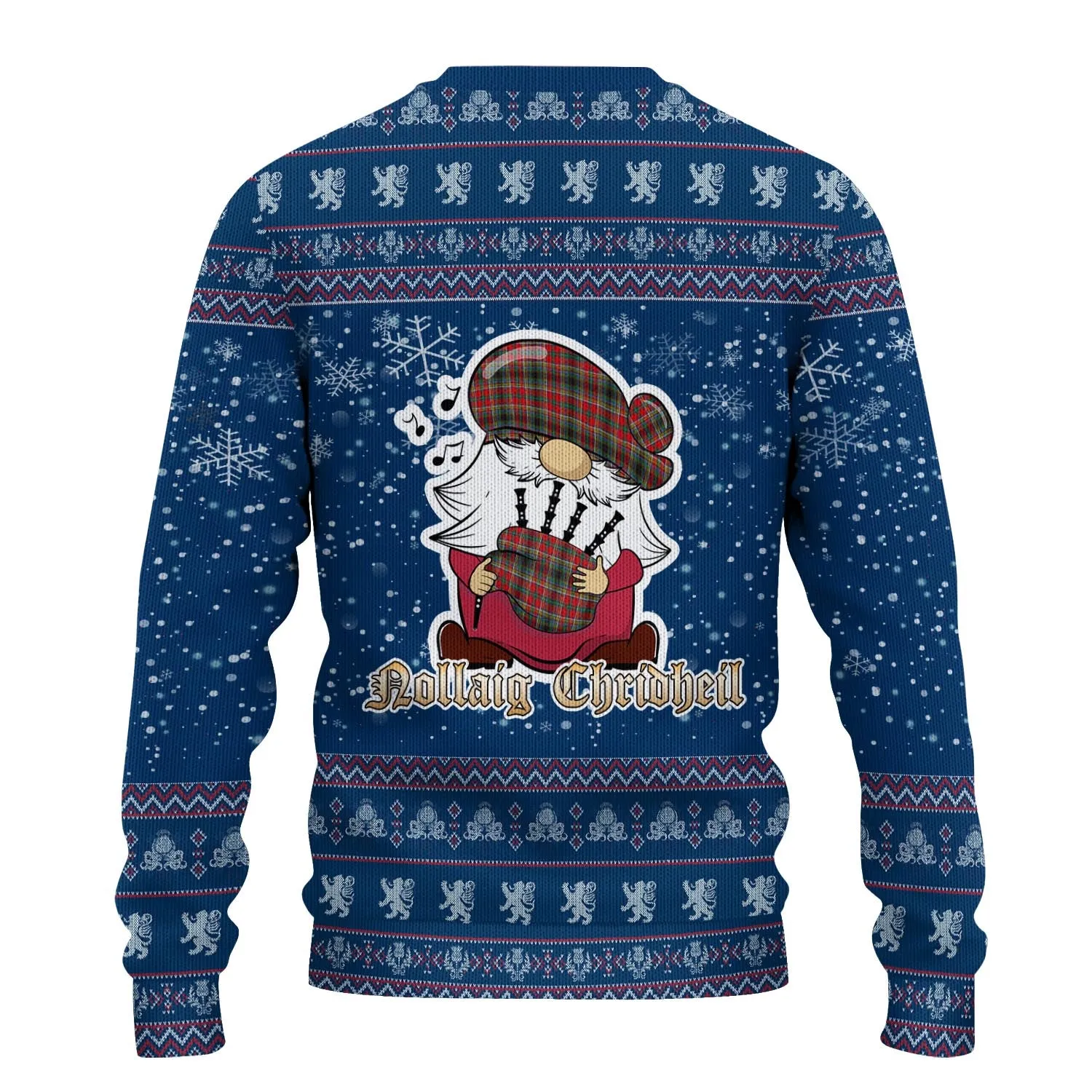 Anderson of Arbrake Clan Christmas Family Ugly Sweater with Funny Gnome Playing Bagpipes