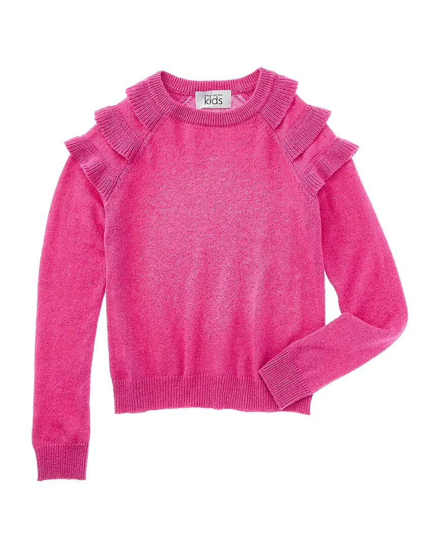 Autumn Cashmere Italian Lurex Ruffle Raglan Wool & Cashmere-Blend Sweater