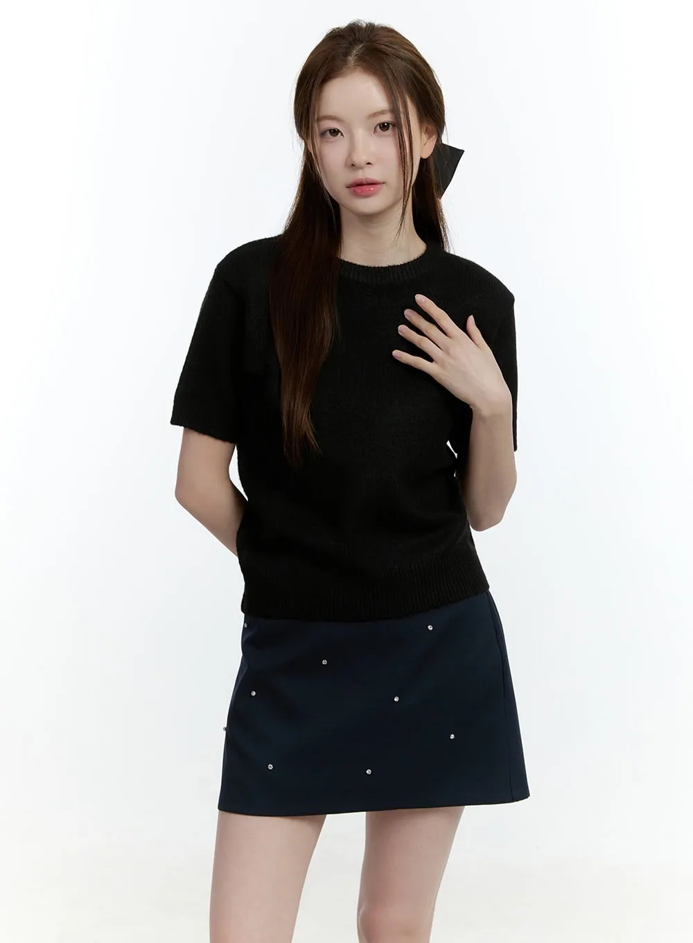 Basic Short Sleeve Sweater CF503