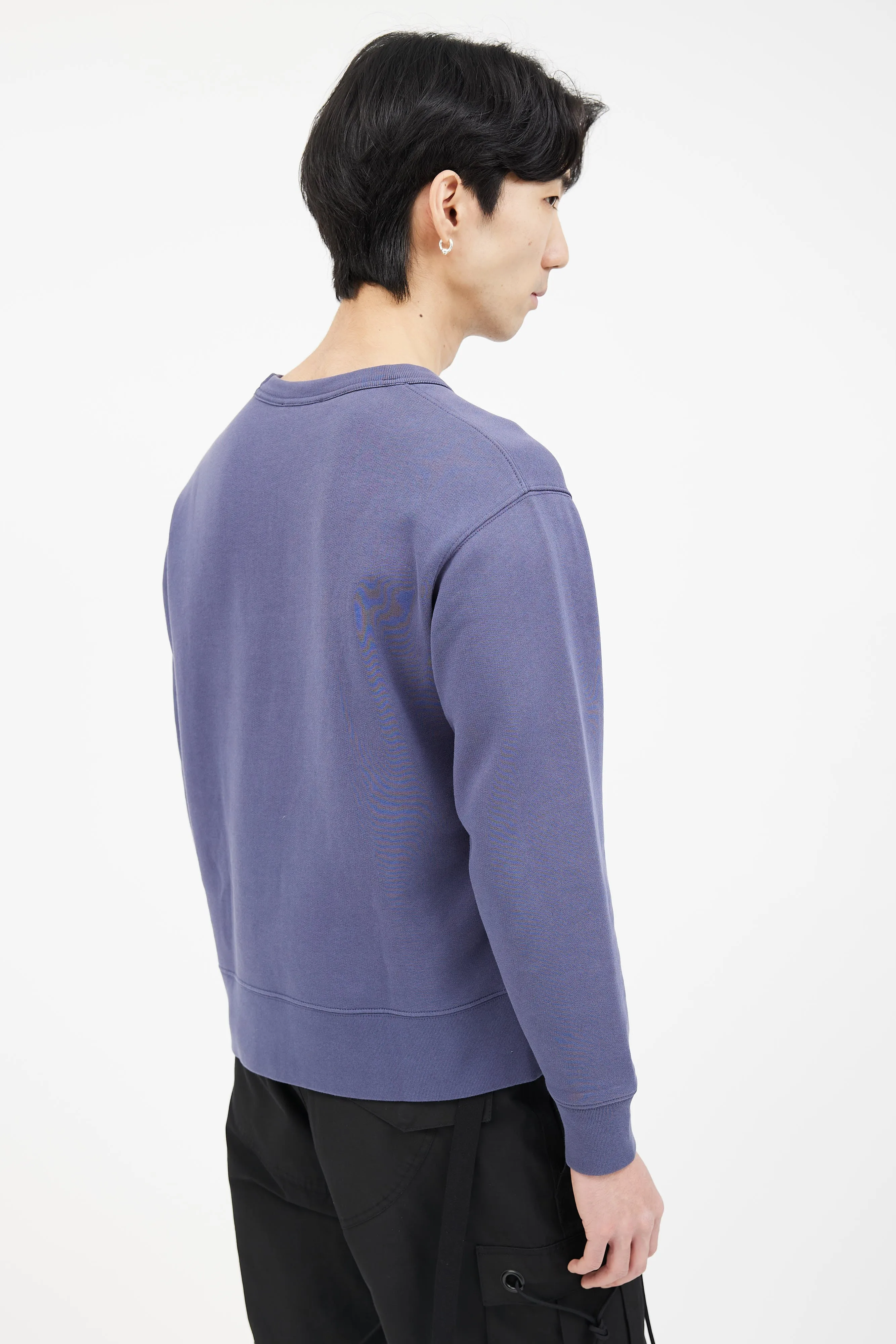 Blue Cotton Fairview Face Logo Sweater