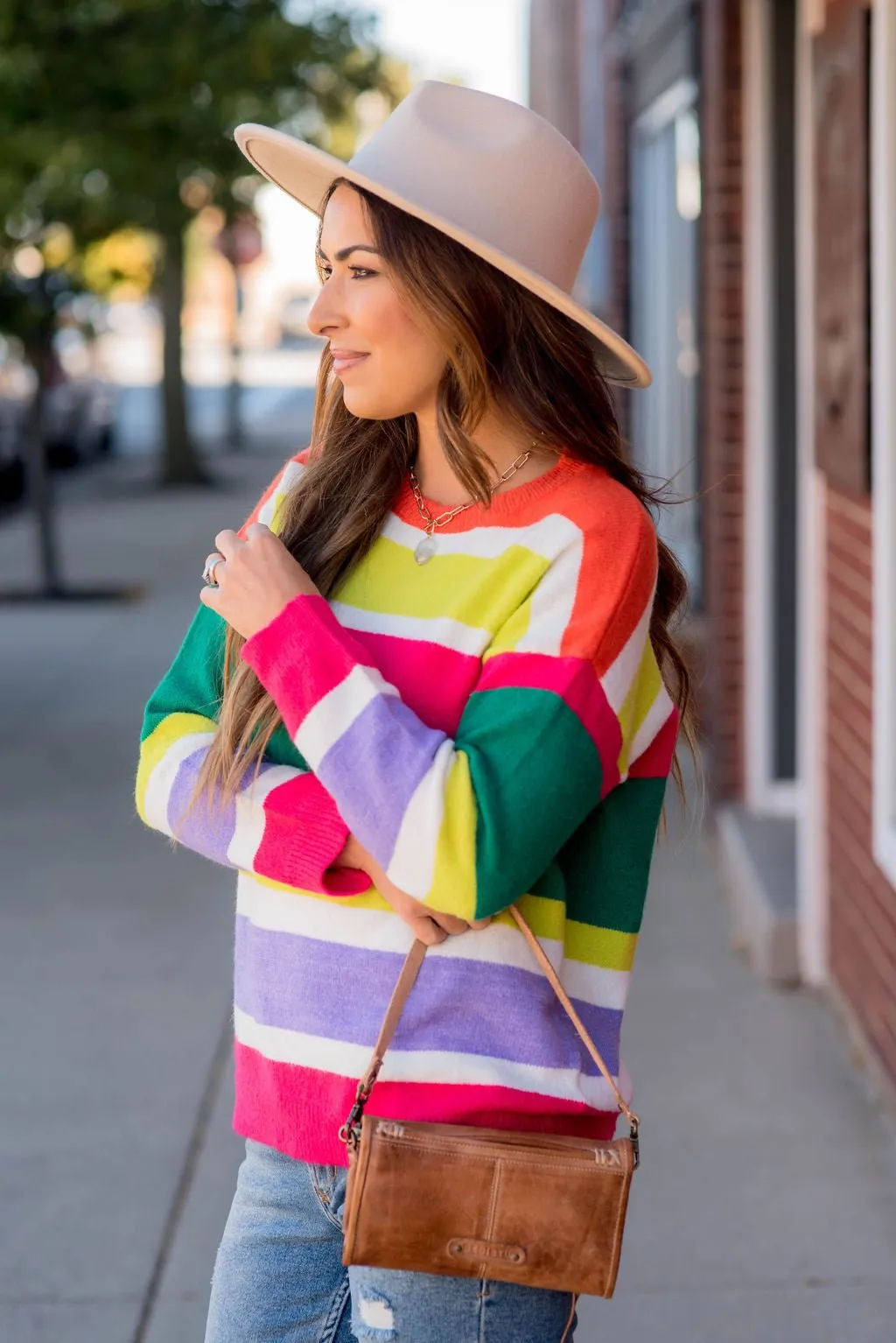 Bright Color Block Sweater