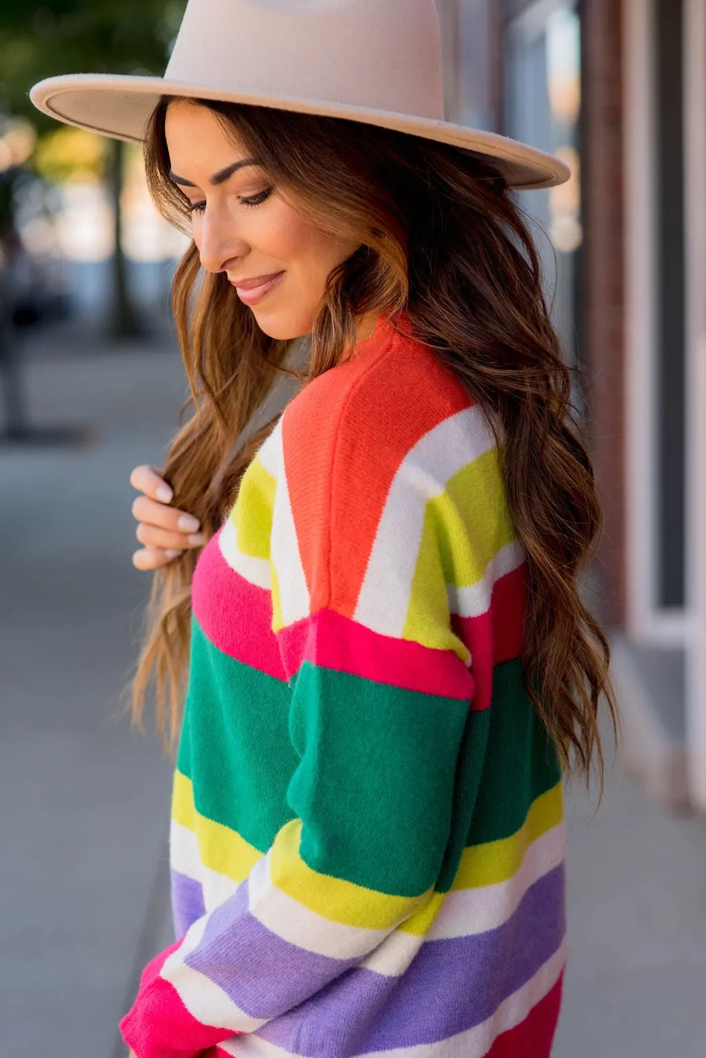 Bright Color Block Sweater