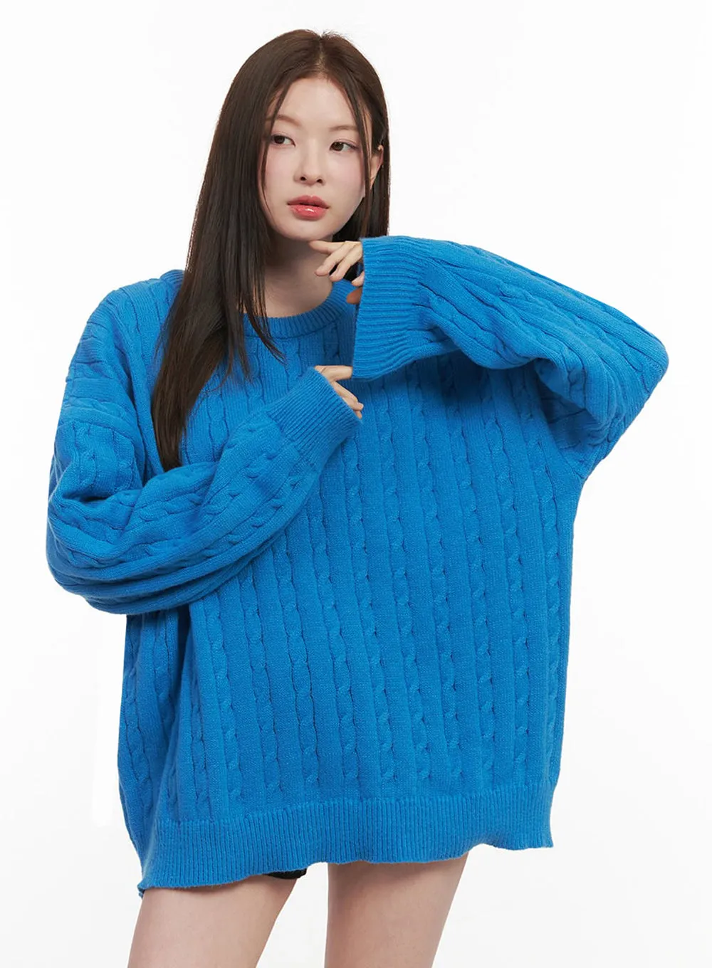 Cable Knit Oversized Sweater IF505