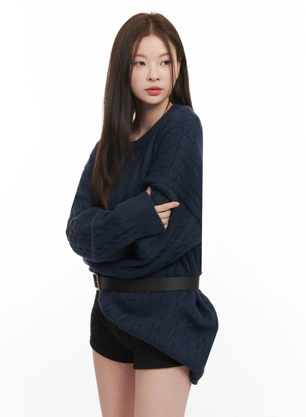 Cable Knit Oversized Sweater IF505