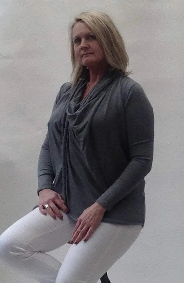 Cala d'Oliva Twist Jumper in Grey Marl