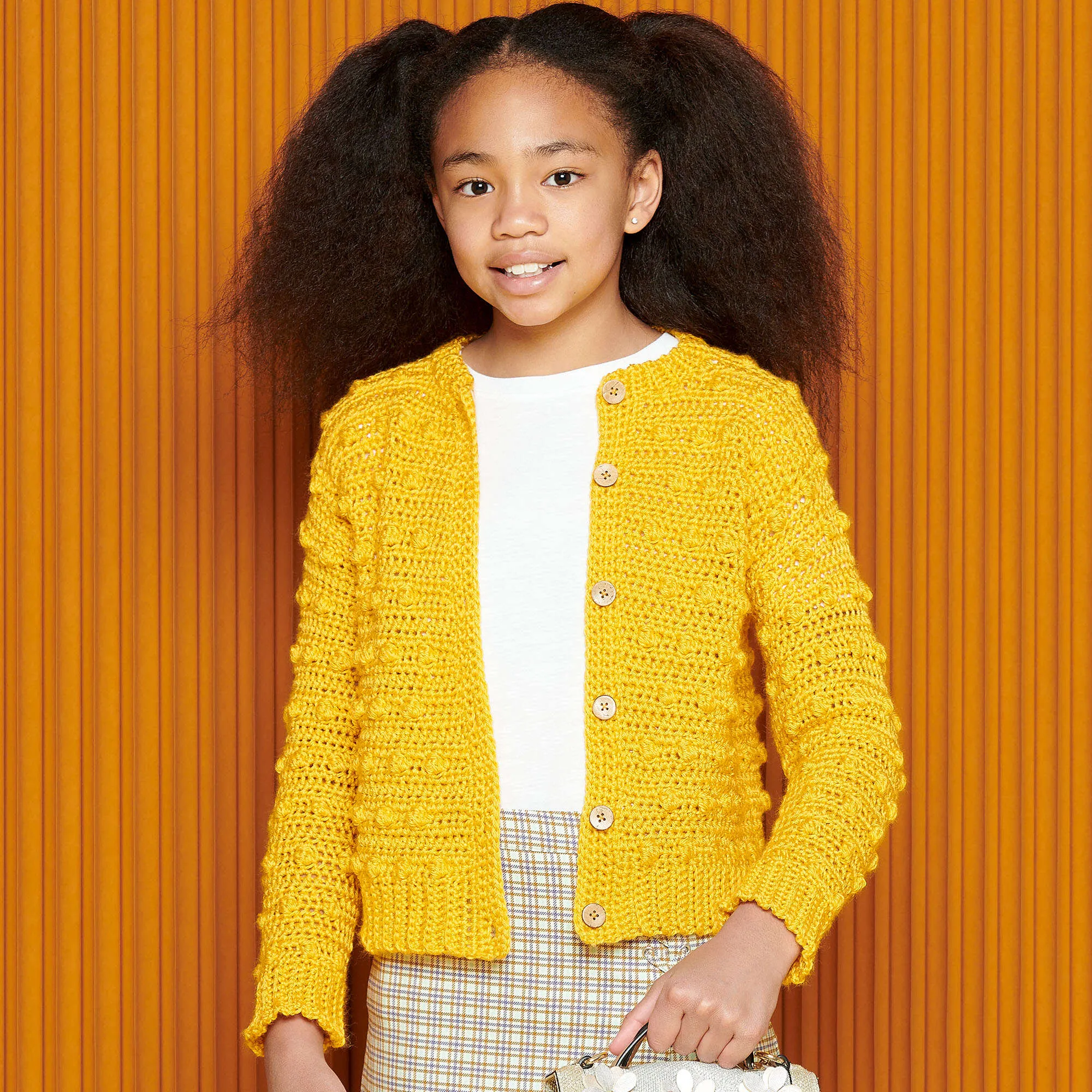 Caron Crochet Bobble Kids Cardigan
