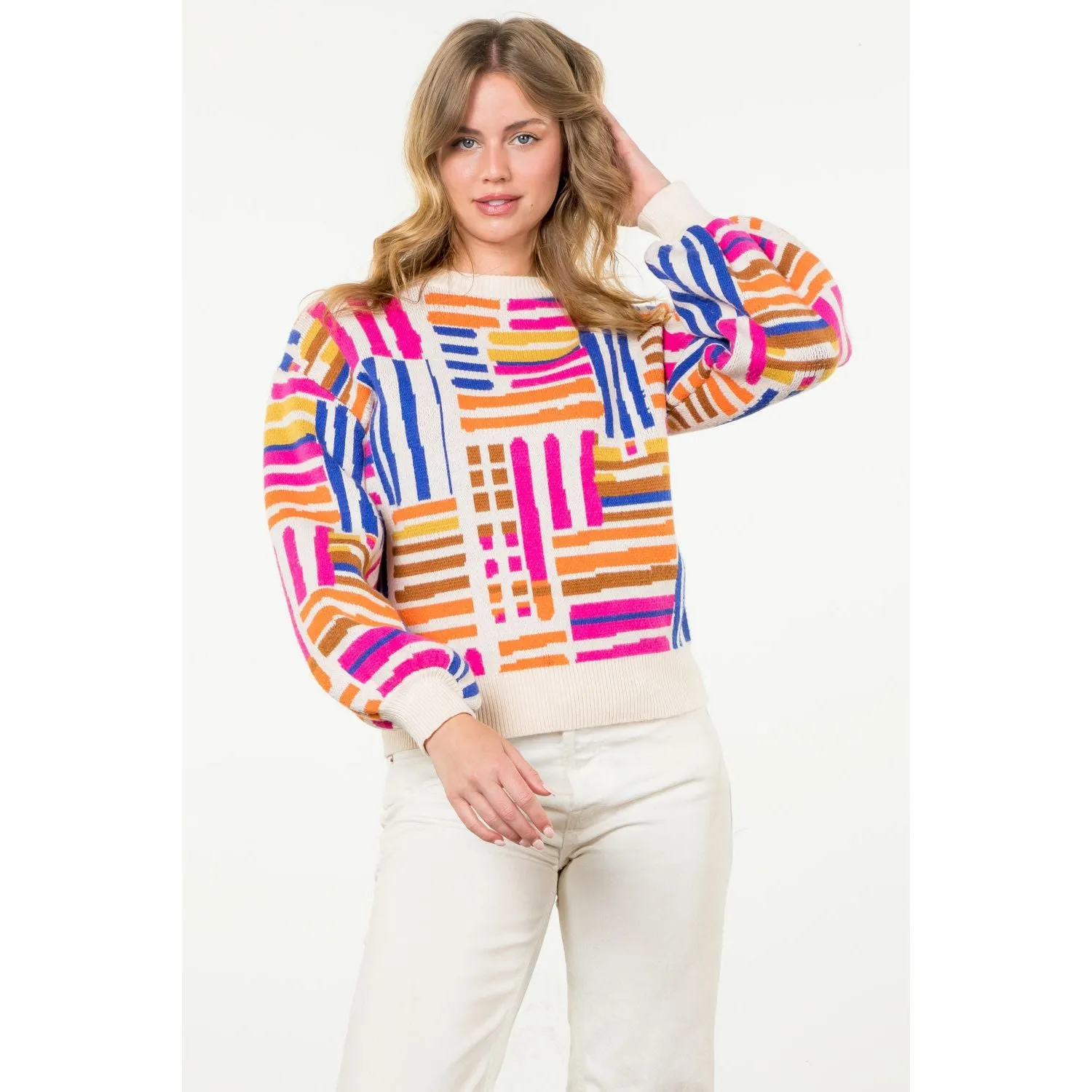 Carrie Pattern Knit THML Sweater