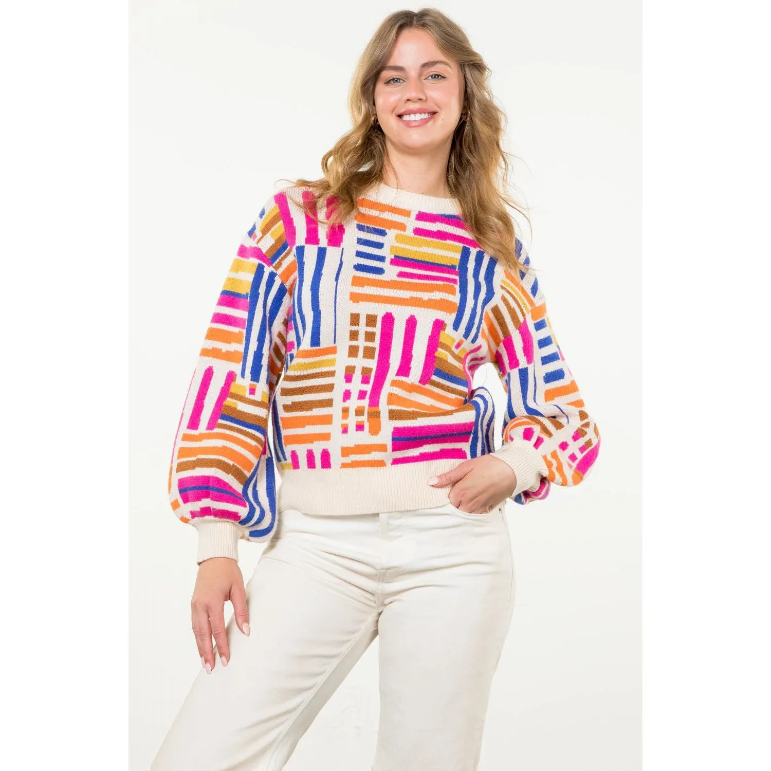 Carrie Pattern Knit THML Sweater