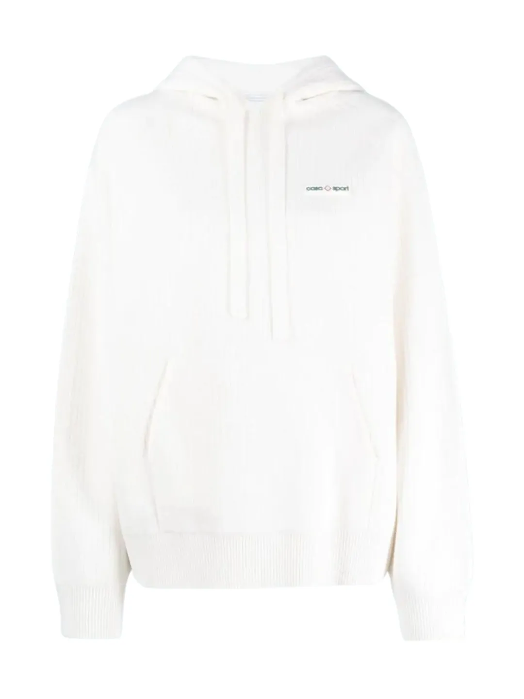 Casablanca Faux Rib Hoodie white