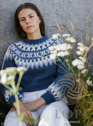 Castle Lettlopi Blue Short Wool sweater - Knitting Kit