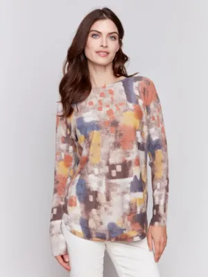 CHARLIE B PLUSHY KNIT CREW-NECK SWEATER - MULTI - C2170WP464AP041