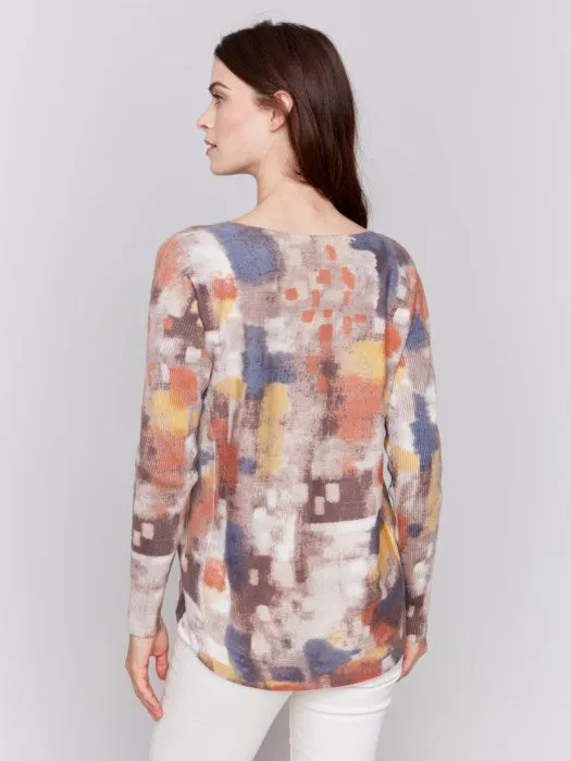 CHARLIE B PLUSHY KNIT CREW-NECK SWEATER - MULTI - C2170WP464AP041