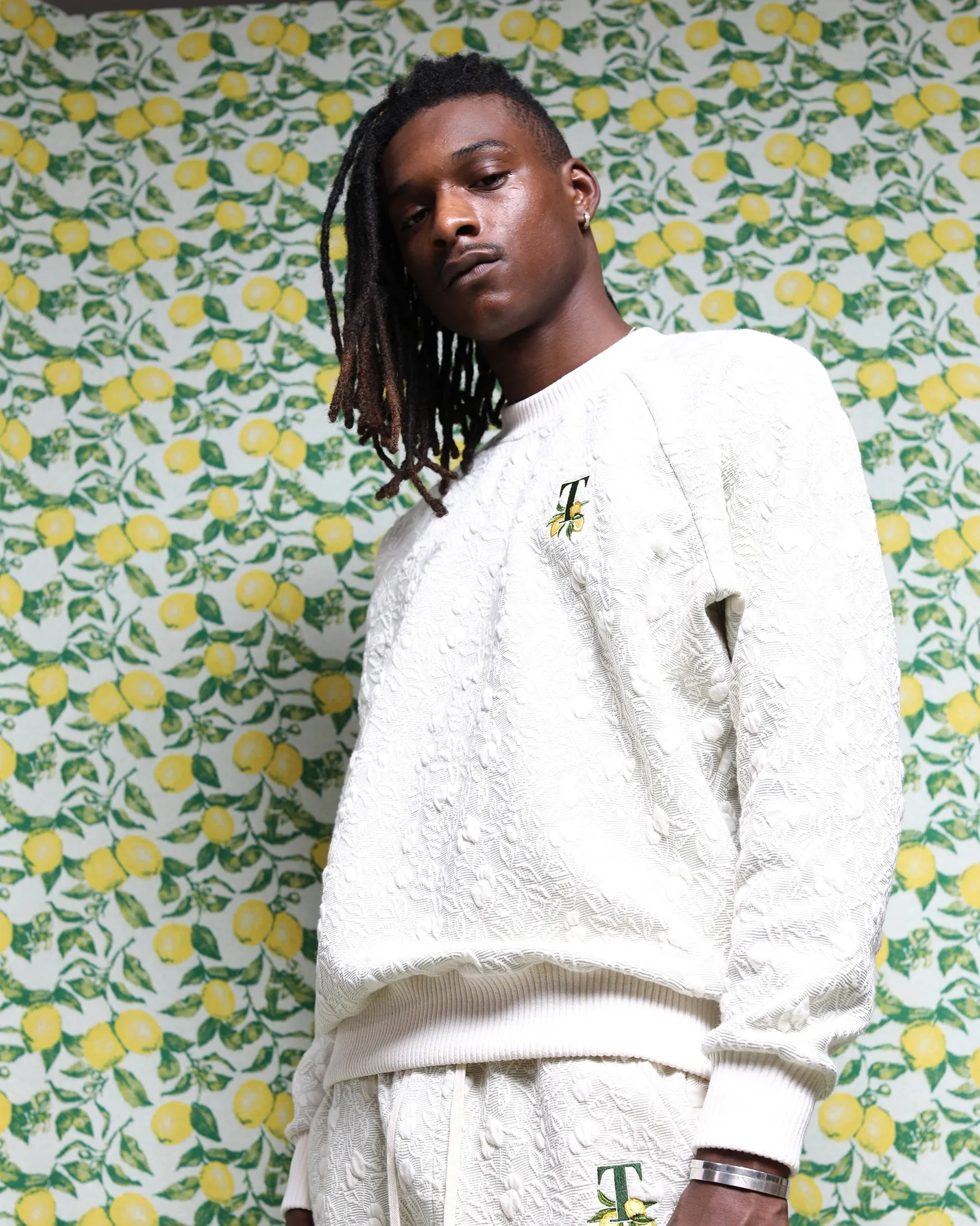 Citron 3D Knit Blister Raglan Crewneck (FINAL SALE)
