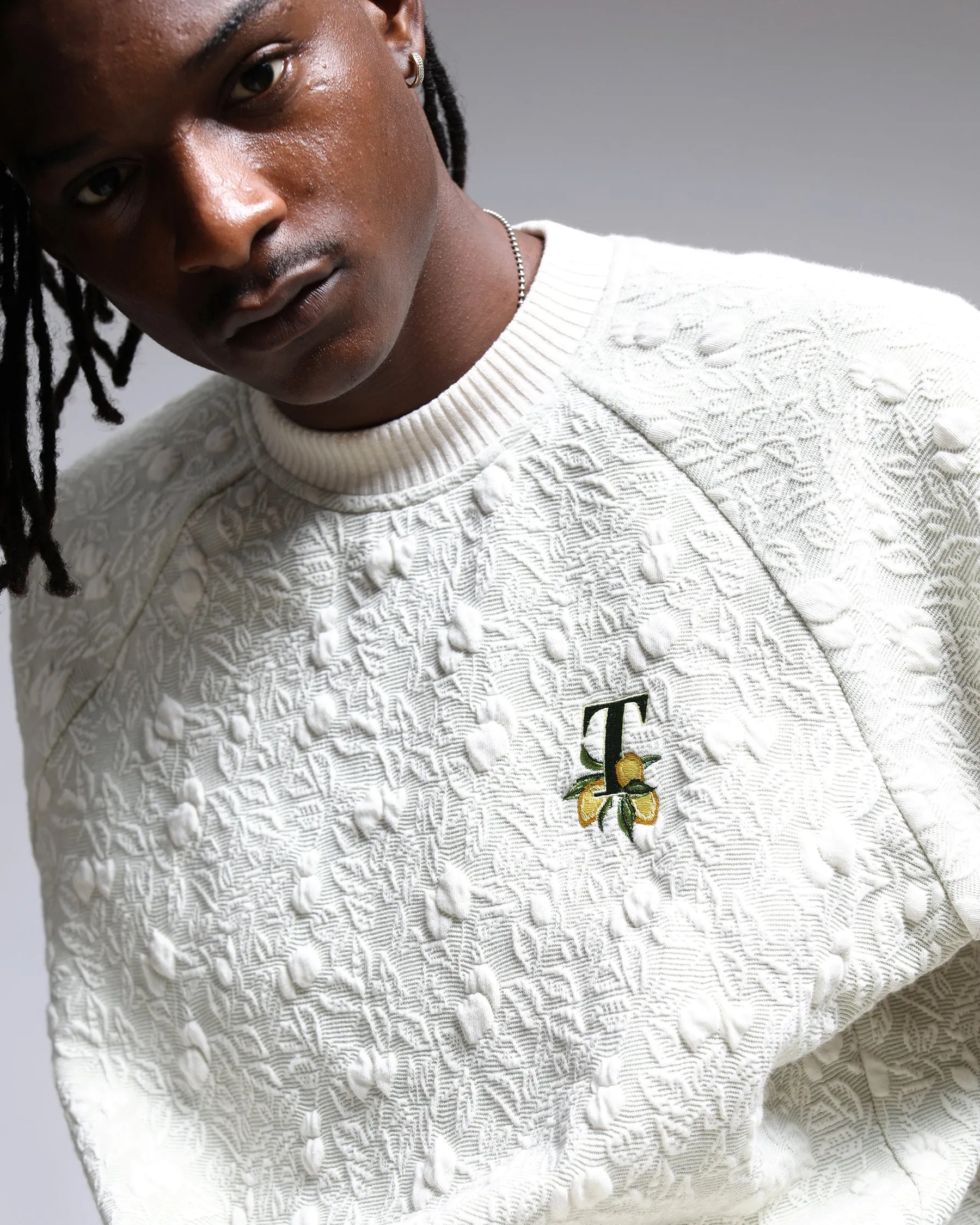 Citron 3D Knit Blister Raglan Crewneck (FINAL SALE)