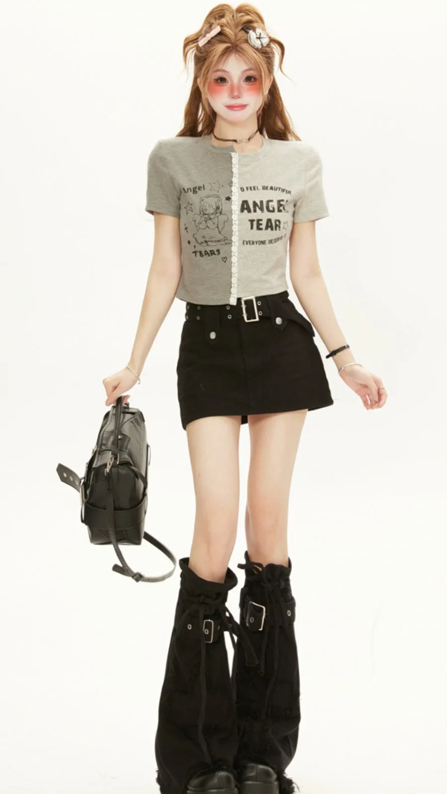 Color Block Short Cropped T-shirt
