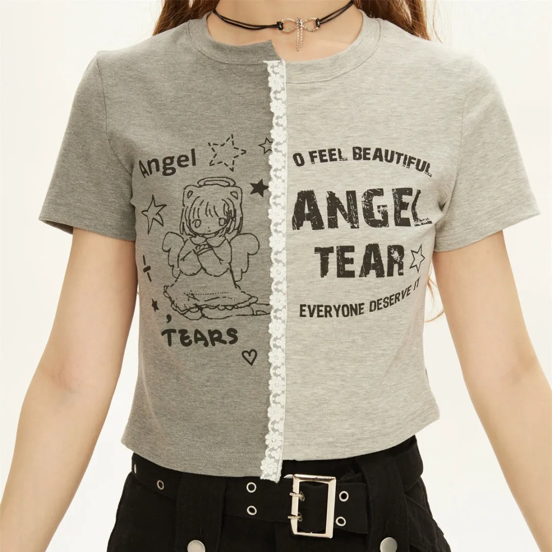 Color Block Short Cropped T-shirt
