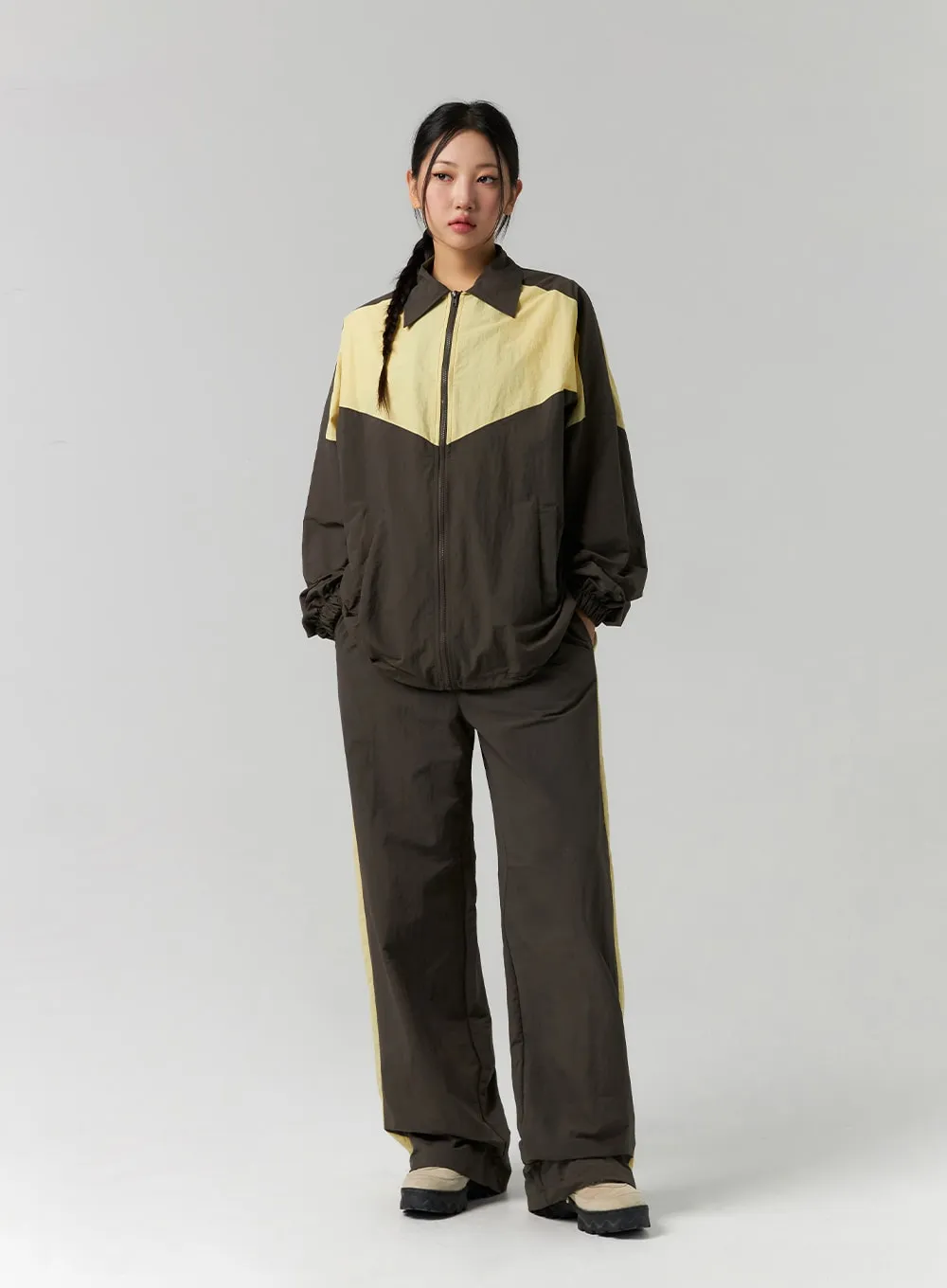 Color Block Zip-Up Jacket CS311