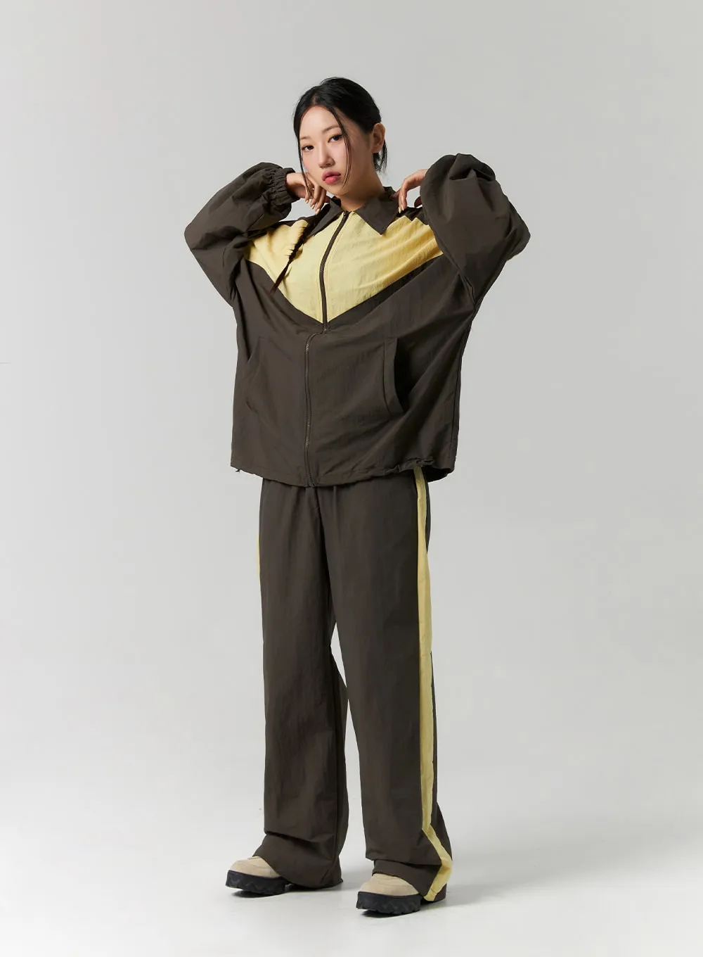 Color Block Zip-Up Jacket CS311