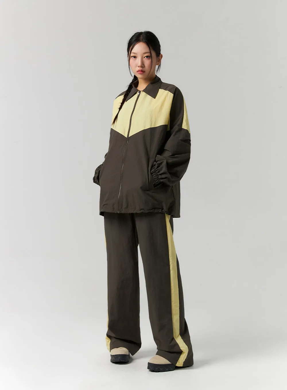 Color Block Zip-Up Jacket CS311
