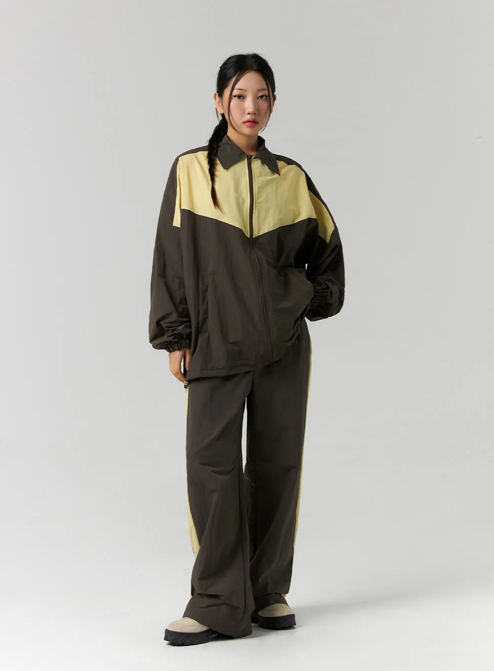 Color Block Zip-Up Jacket CS311