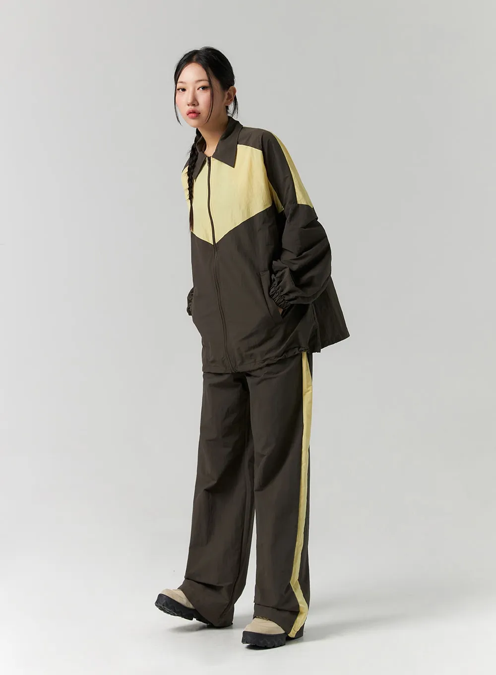 Color Block Zip-Up Jacket CS311