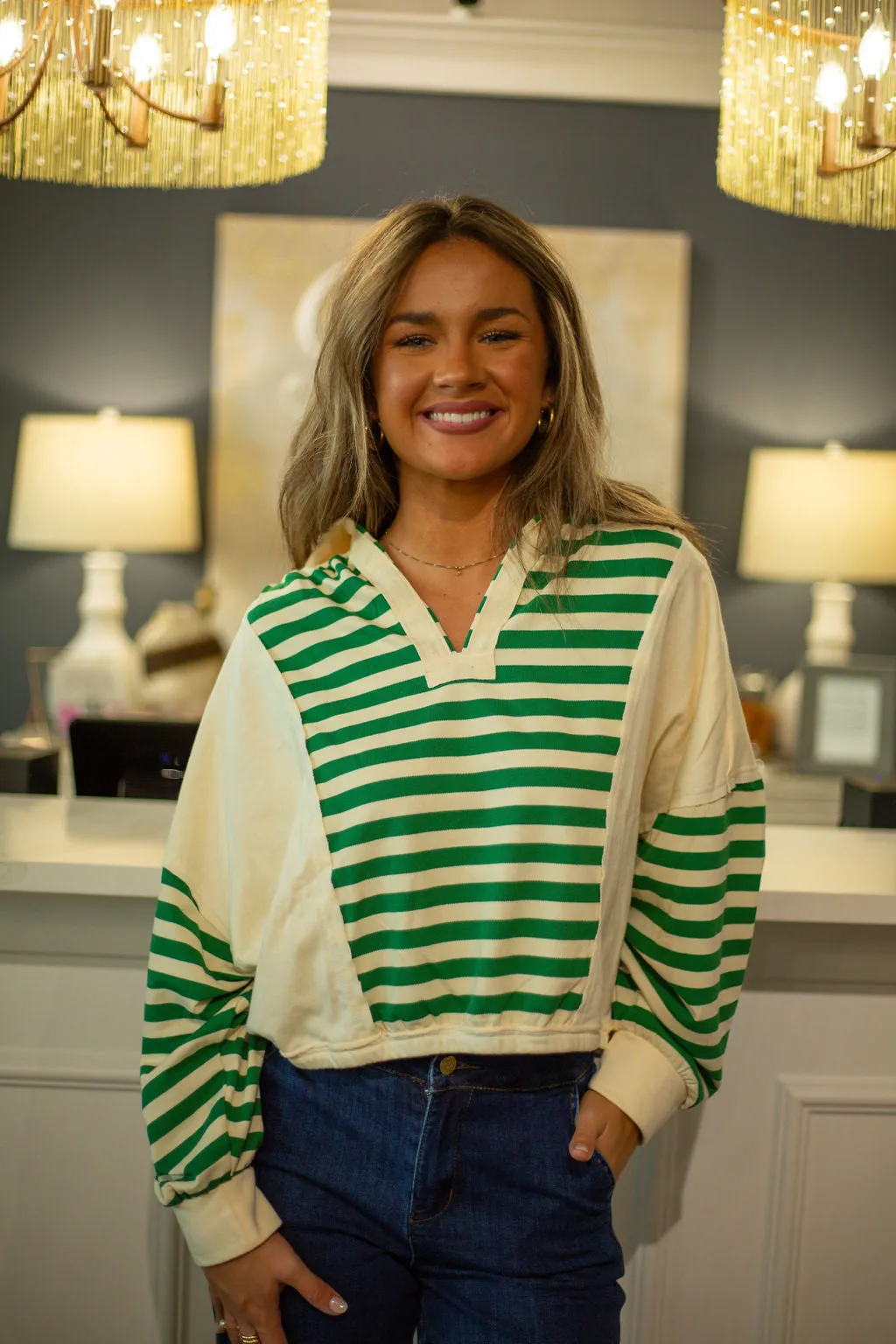 Cotton Terry Contrast Top