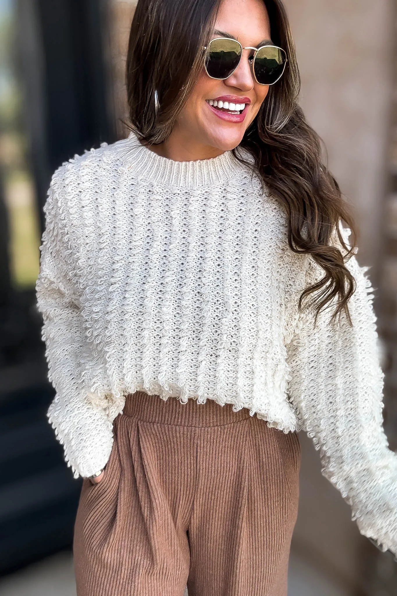 Cream Detailed Sweater