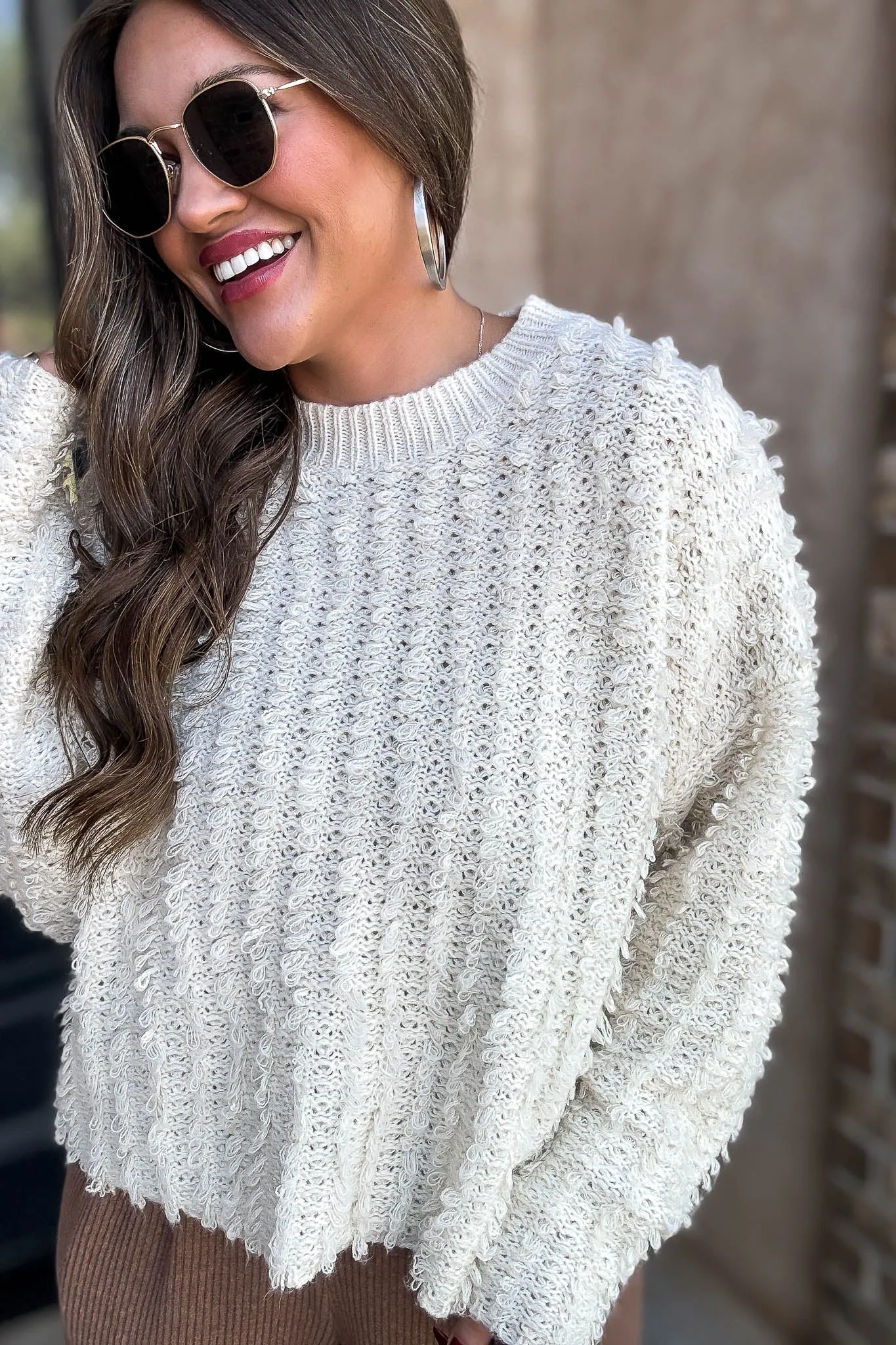 Cream Detailed Sweater