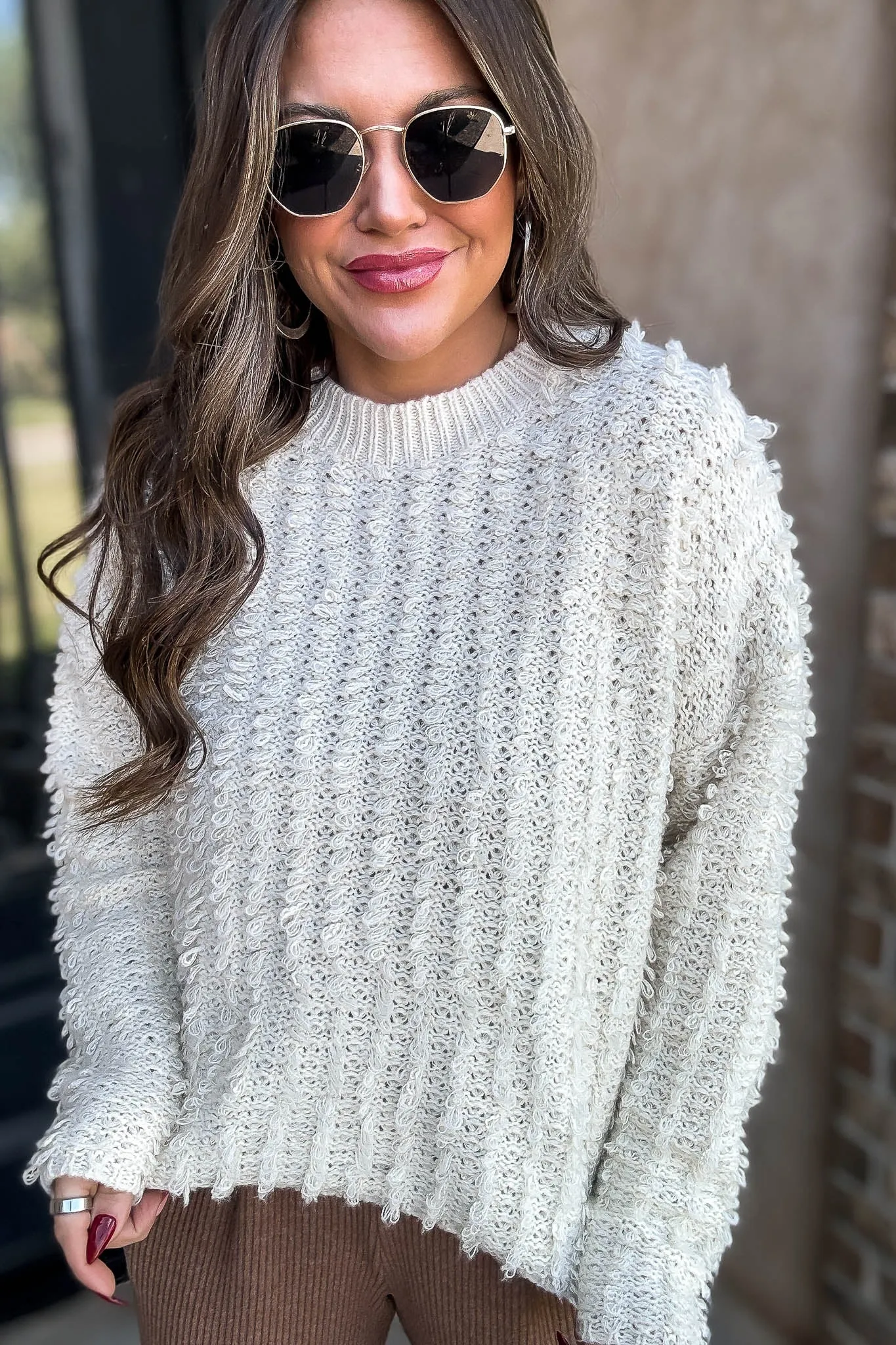 Cream Detailed Sweater