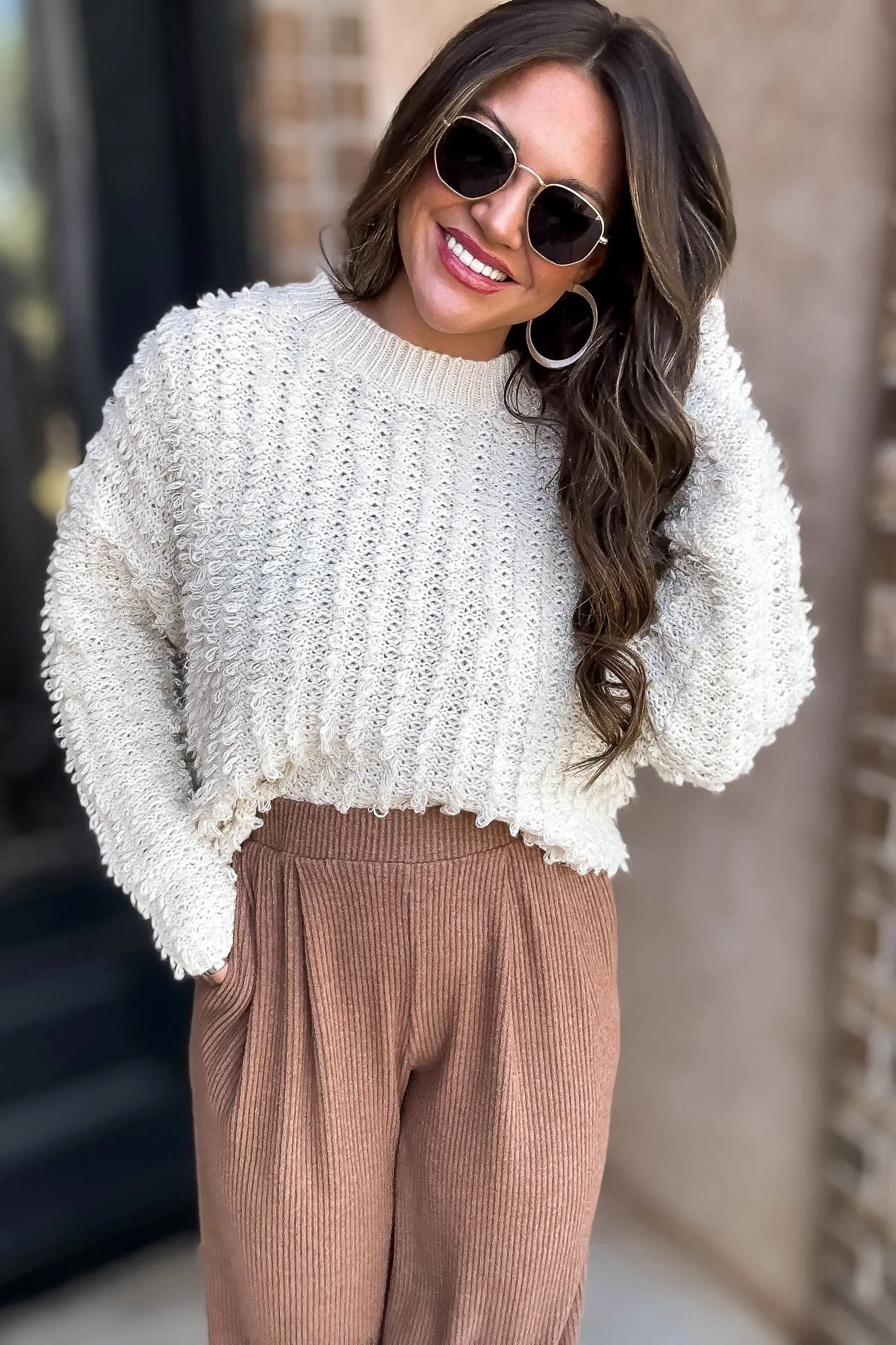 Cream Detailed Sweater