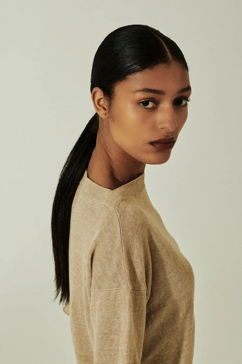 DIL010 BOAT NECK ASYMMETRICAL LINEN