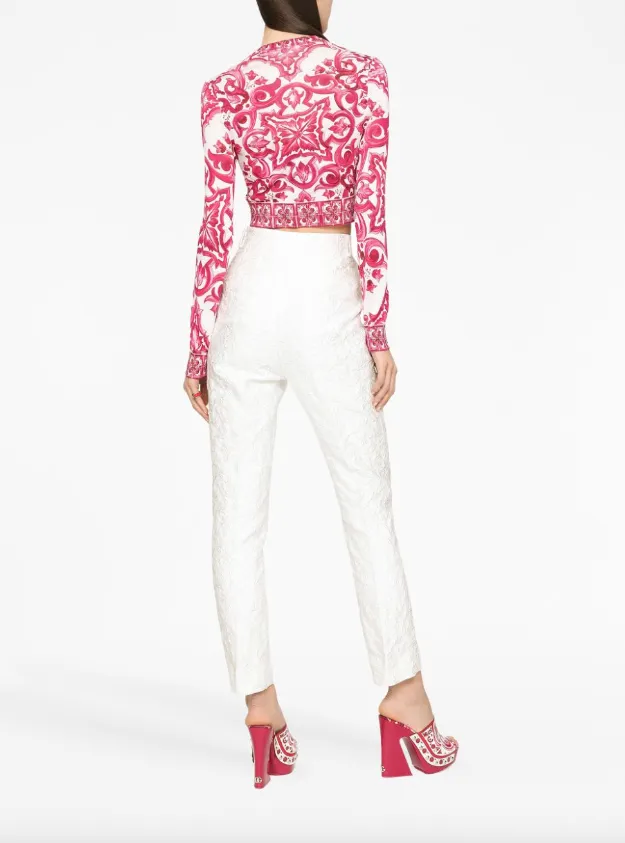 Dolce & Gabbana Maiolica-print cropped jumper