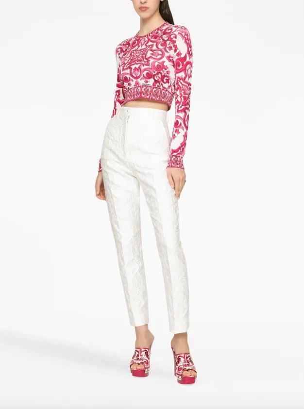 Dolce & Gabbana Maiolica-print cropped jumper