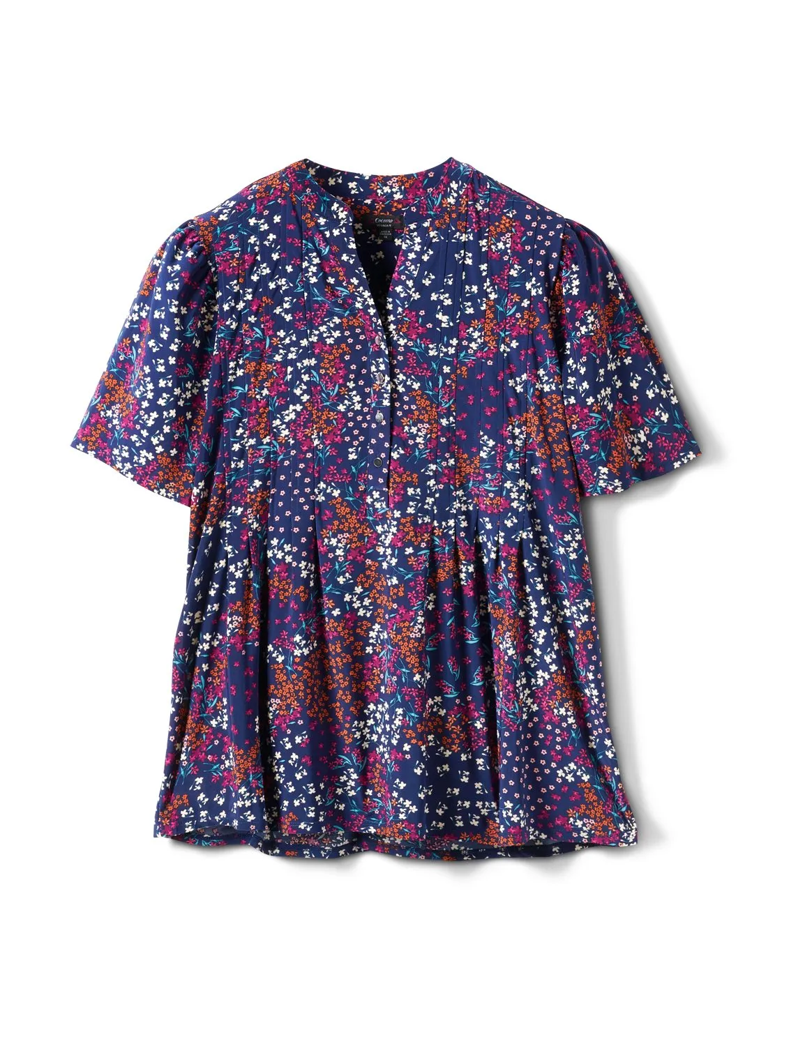 Elbow Floral Pintuck Popover