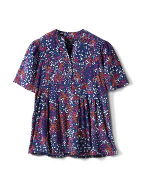 Elbow Floral Pintuck Popover