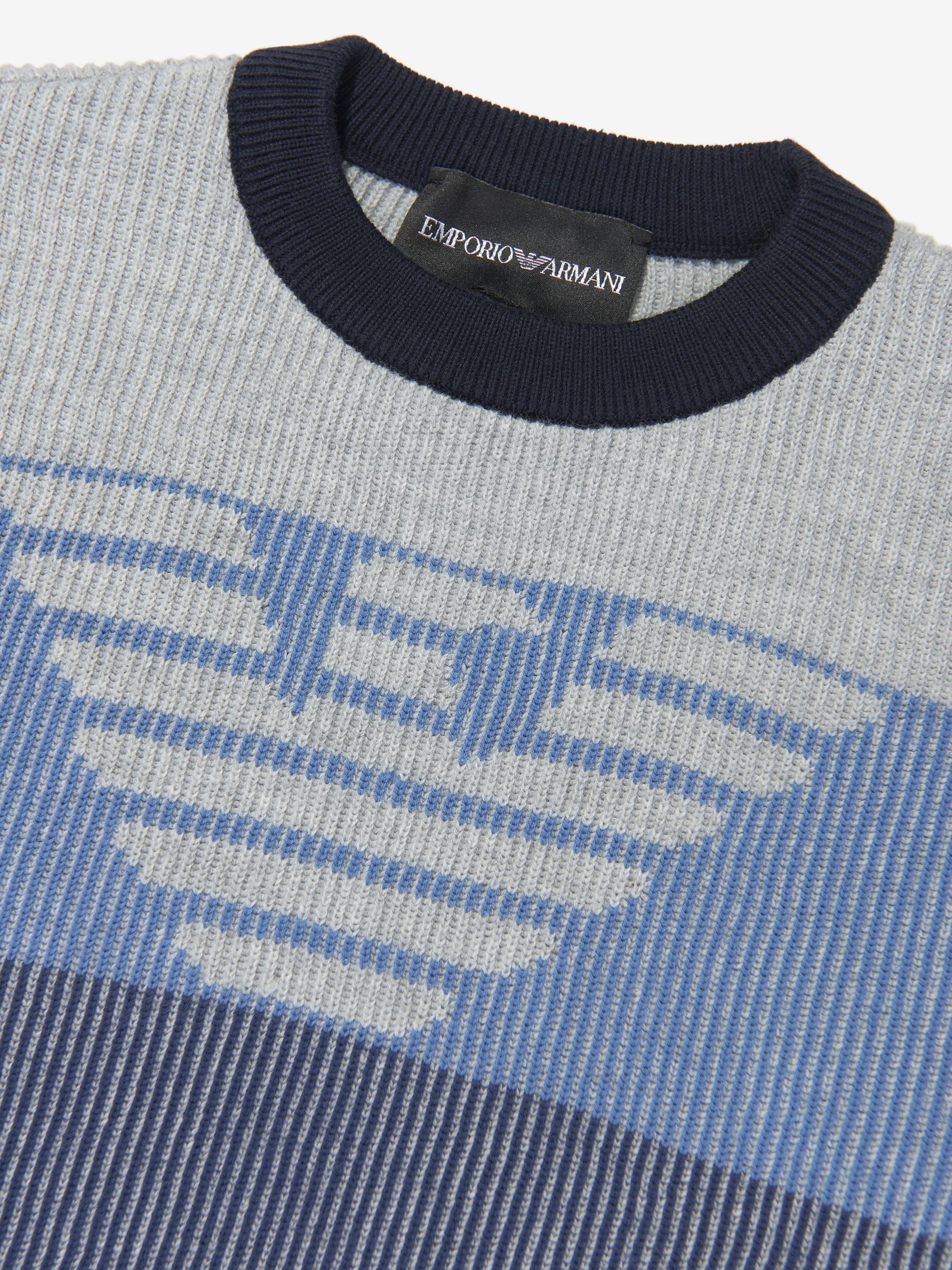 Emporio Armani Boys Logo Jumper in Blue
