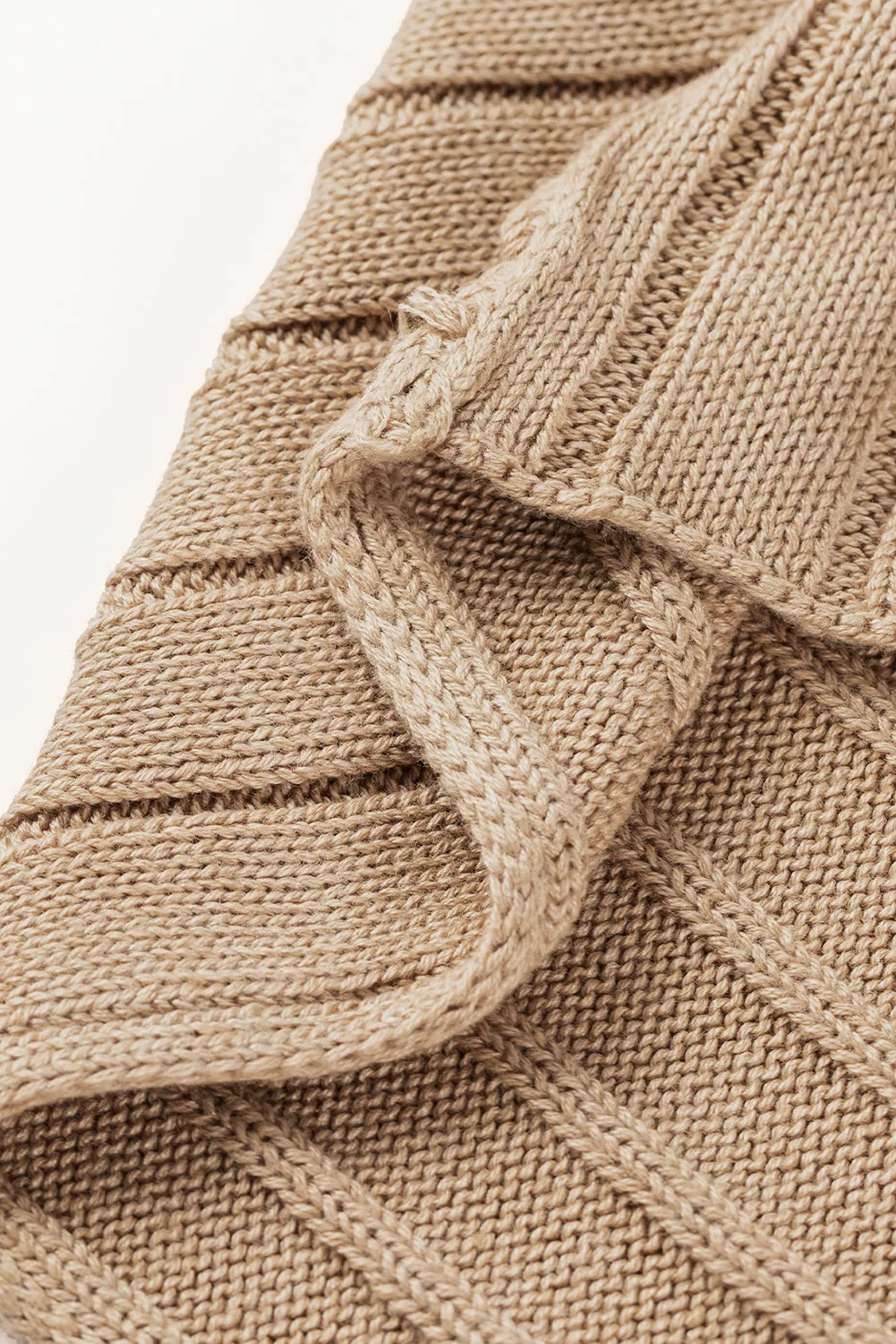 Exposed Seam Ribbed Knit Dolman Sweater