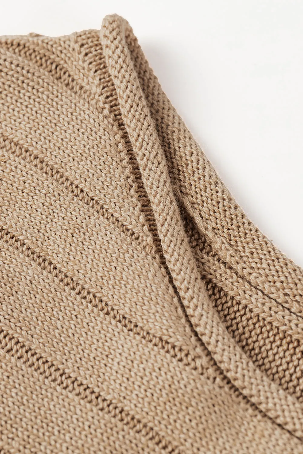 Exposed Seam Ribbed Knit Dolman Sweater