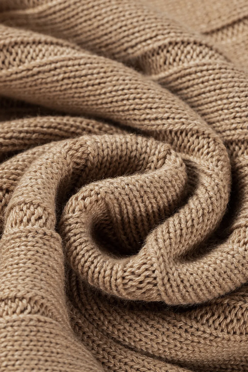 Exposed Seam Ribbed Knit Dolman Sweater