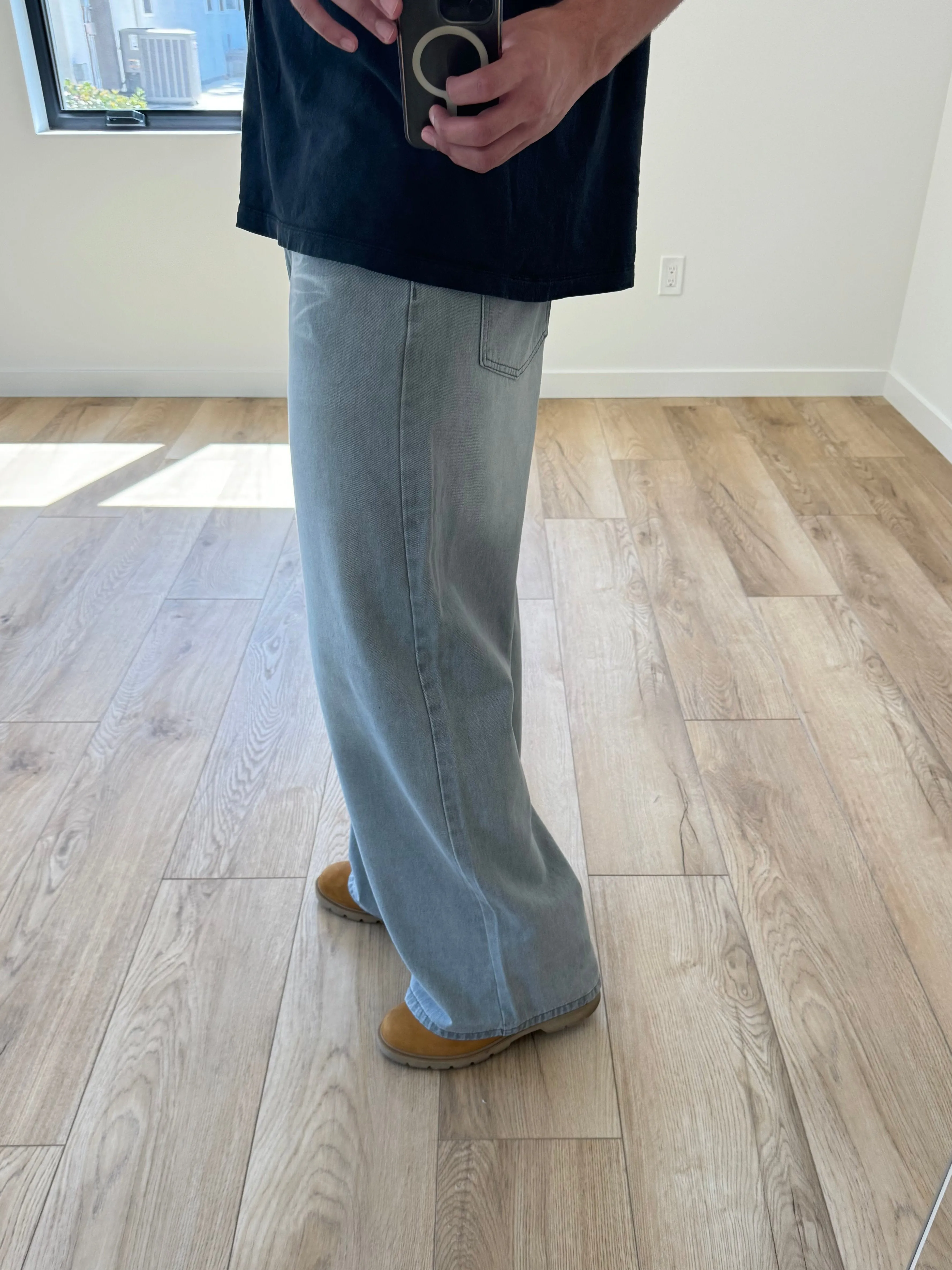 Faded Light Gray Baggy Jeans