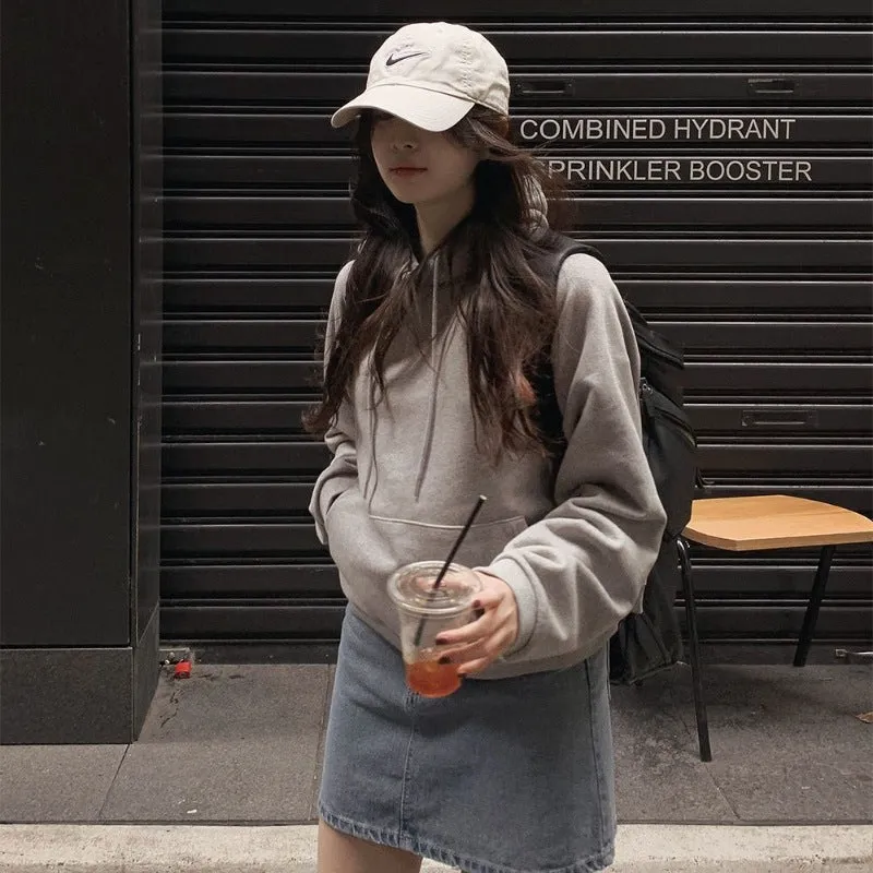Flytonnshop fall outfits women Korean Style 2024 Spring and Autumn New Outdoor Commuter Popular Loose Hooded Top Loose Comfortable Cotton Sweater Women's Fashion
