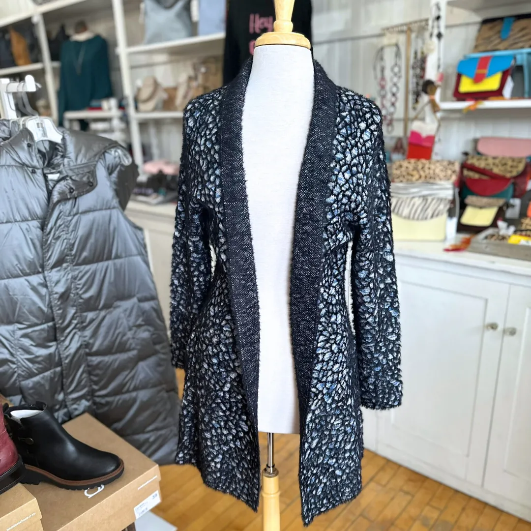 Fuzzy Knit Long Cardigan