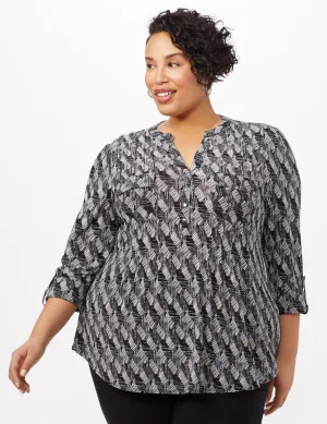 Geo Knit Popover Top