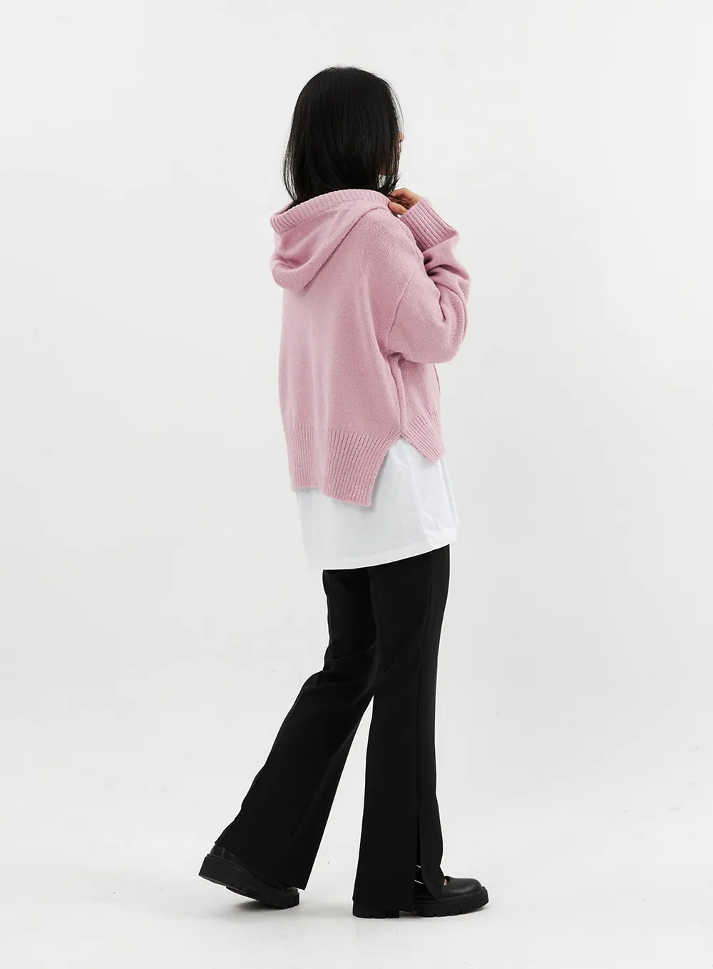 Hooded Knit Sweater OO305