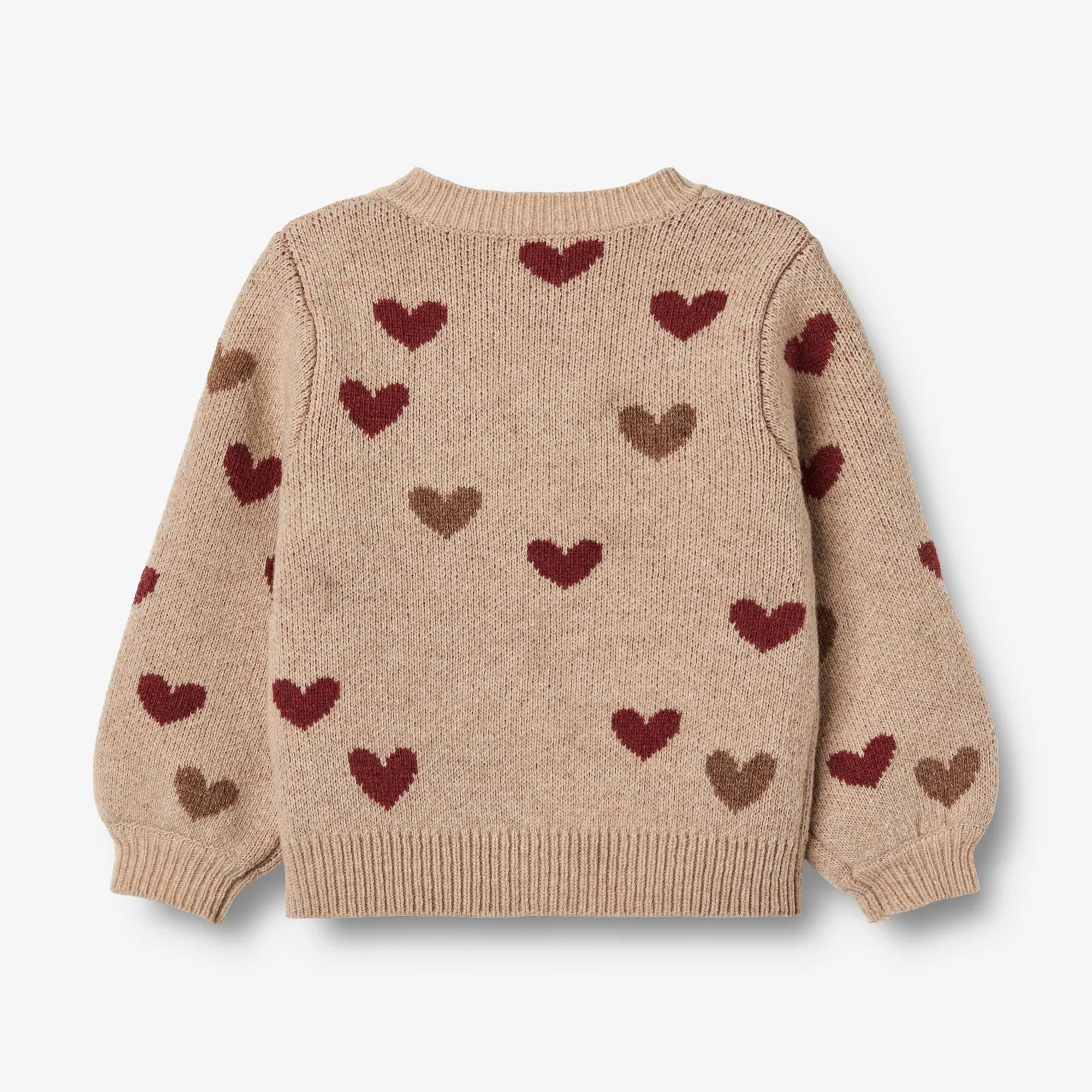 Jacquard Cardigan Hearts - offwhite